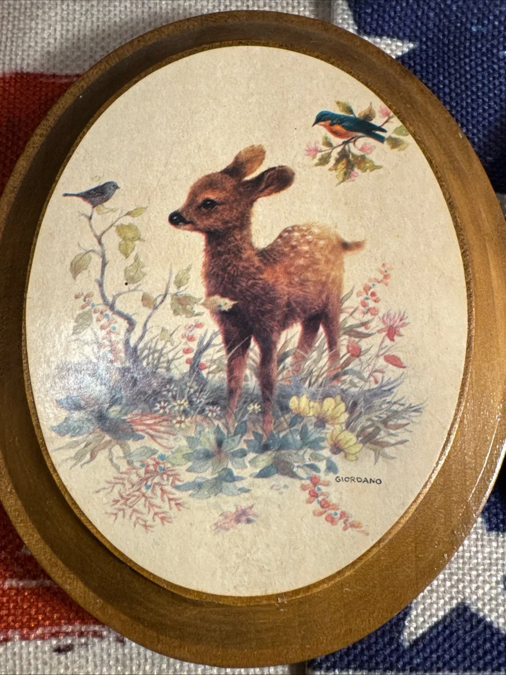 Wildlife Woodland Animal Wall Art Set - Brown Oval Plaques